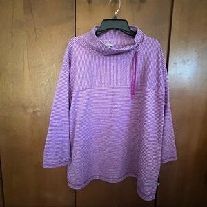 T by Talbots Tunic. 2X. Like New Shades of Purple  Exaggerated Cowl Neckline